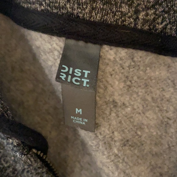 DISTRICT Men’s Medium Zip Up Sweatshirt Grey - Picture 3 of 4